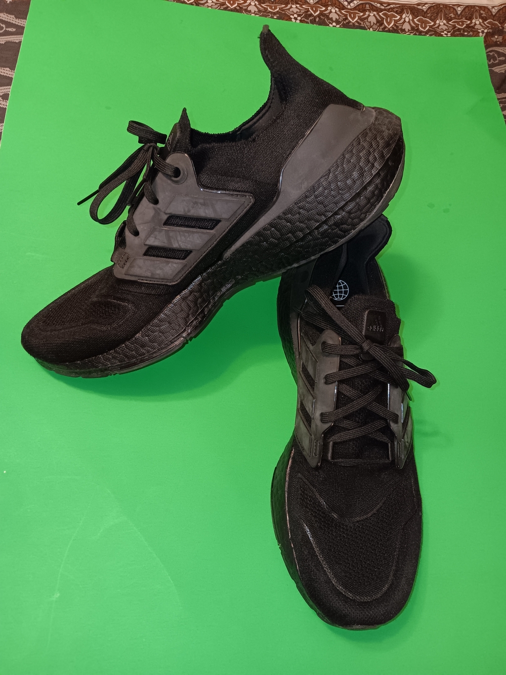 Adidas UltraBoost 22 Running Shoes (GZ0127) Preowned Triple Black Men's Sz 12